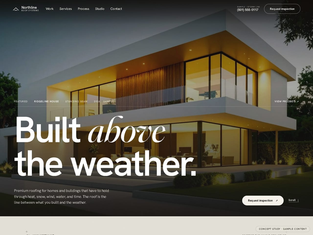 Northline Roof Systems website home page