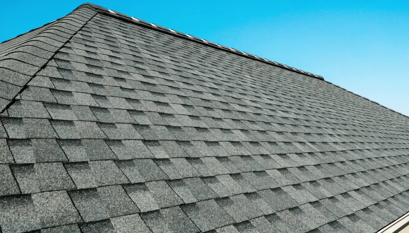 Newly installed charcoal architectural shingle roof